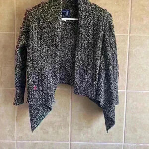 Girls Ralph Lauren Cable Knit Open Front Shawl Collar Cropped Cardigan 8/10 Med
